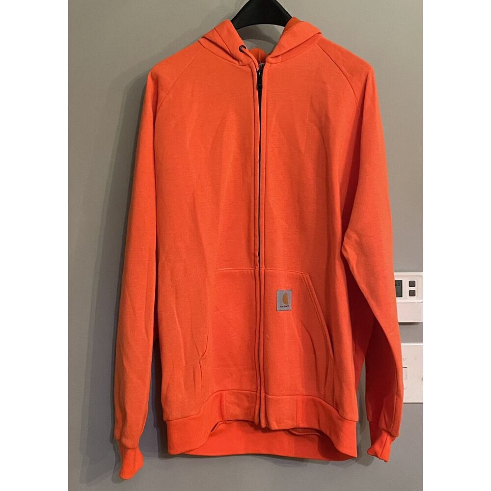 Vintage Carhartt Jacket zip up Hooded Workwear Sweatshirt lined Sz XXL